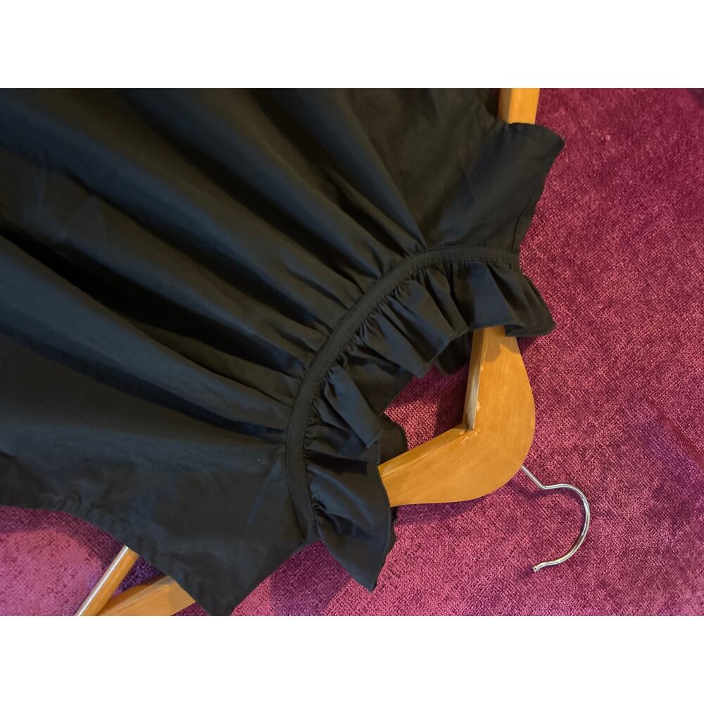 MONICA NERA Tiered Dress FEMININE SUSTAINABLE FASH Cotton NWT Sz XL Black Poplin - Picture 4 of 9